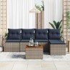Ensemble de canapé de jardin avec coussin 6 pcs Gris polyrotin 528226528226
