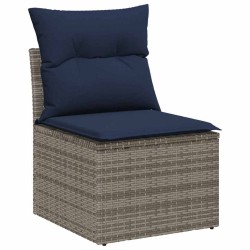 Ensemble de canapé de jardin avec coussin 6 pcs Gris polyrotin 528226528226