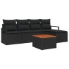 Ensemble de canapé de jardin avec coussin 6 pcs Noir polyrotin 528227528227
