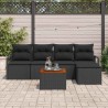 Ensemble de canapé de jardin avec coussin 6 pcs Noir polyrotin 528227528227