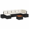 Ensemble de canapé de jardin avec coussin 8 pcs Noir polyrotin 528229528229
