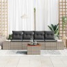 Ensemble de canapé de jardin avec coussin 5 pcs Gris polyrotin 528237528237