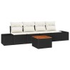 Ensemble de canapé de jardin avec coussin 5 pcs Noir polyrotin 528238528238