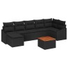 Ensemble de canapé de jardin avec coussin 8 pcs Noir polyrotin 528239528239