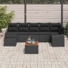 Ensemble de canapé de jardin avec coussin 8 pcs Noir polyrotin 528239528239