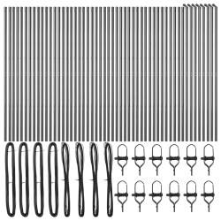 Poteau de clôture. 52 pcs Gris 3,2 x 3,2 x 200 cm 528244528244