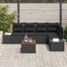 Ensemble de canapé de jardin avec coussin 6 pcs Noir polyrotin 528245528245