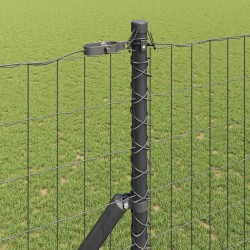 Clôture avec poteau Gris 1,5 x 10 m Acier et PVC 528254528254
