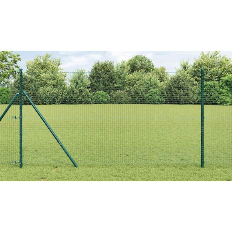 Poteau de clôture. Vert 10 x 1 m (25 x 25 mm de maille) Acier 528322528322