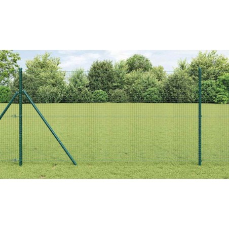 Poteau de clôture. Vert 10 x 1 m (25 x 25 mm de maille) Acier 528322528322