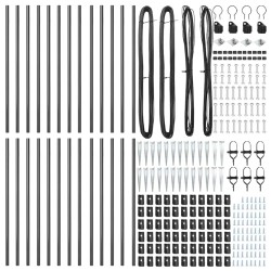 Poteau de clôture. 26 pcs Gris 3,2 x 3,2 x 105 cm 528444528444