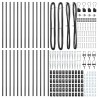 Poteau de clôture. 26 pcs Gris 3,2 x 3,2 x 105 cm 528444528444