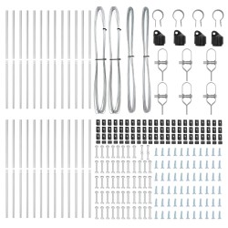 Poteau de clôture. 26 pcs Gris 3,2 x 3,2 x 210 cm 528445528445