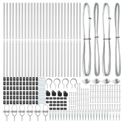 Poteau de clôture. 26 pcs Gris 3,2 x 3,2 x 205 cm 528450528450