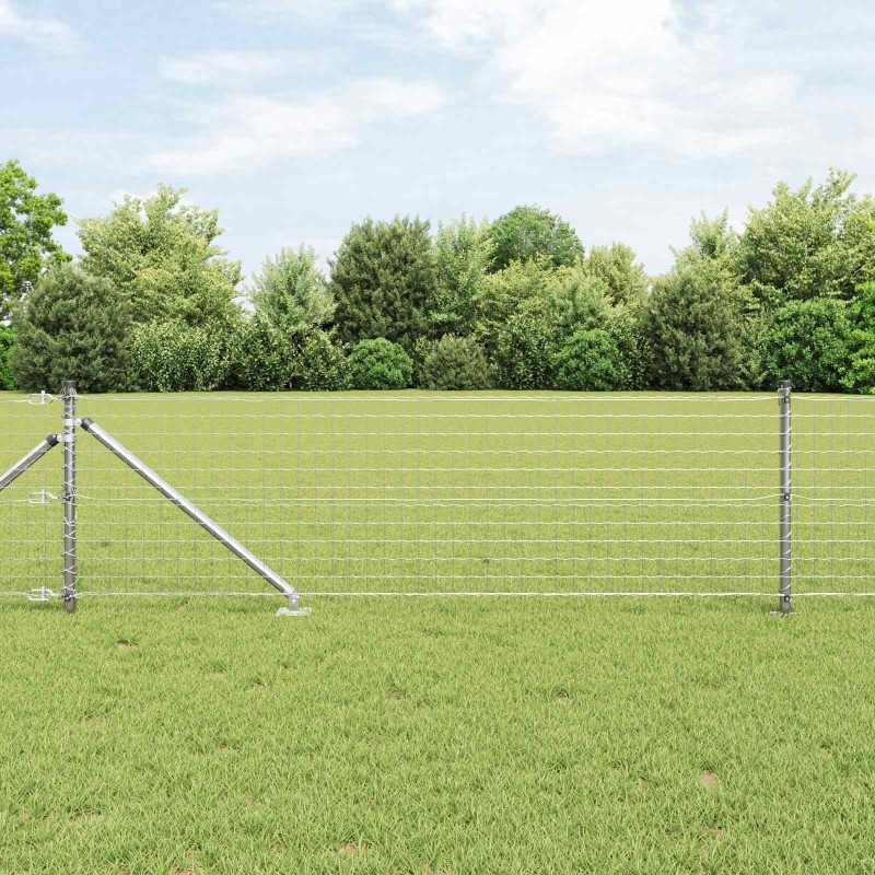 Poteau de clôture. 26 pcs Gris 3,2 x 3,2 x 145 cm 528454528454
