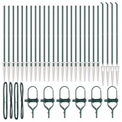 Poteau de clôture. 26 pcs Gris 3,2 x 3,2 x 140 cm 528462528462