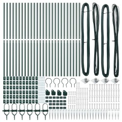 Poteau de clôture. 26 pcs Gris 3,2 x 3,2 x 140 cm 528462528462
