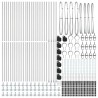 Poteau de clôture. 52 pcs Gris 3,2 x 3,2 x 90 cm 528470528470