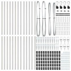 Poteau de clôture. 26 pcs Gris 3,2 x 3,2 x 105 cm 528479528479