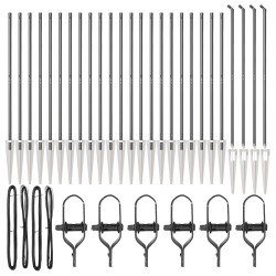 Poteau de clôture. 26 pcs Gris 3,2 x 3,2 x 185 cm 528482528482