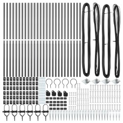 Poteau de clôture. 26 pcs Gris 3,2 x 3,2 x 185 cm 528482528482