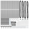 Poteau de clôture. 26 pcs Gris 3,2 x 3,2 x 185 cm 528482528482