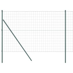 Clôture avec poteau Vert 1,5 x 10 m Acier et PVC 528483528483
