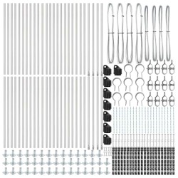Poteau de clôture. 52 pcs Gris 3,2 x 3,2 x 70 cm 528485528485