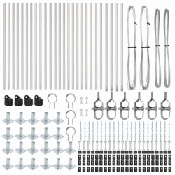 Poteau de clôture. 26 pcs Gris 3,2 x 3,2 x 90 cm 528486528486