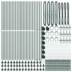 Poteau de clôture. 52 pcs Gris 3,2 x 3,2 x 50 cm 528488528488