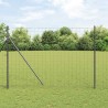 Clôture avec poteau Gris 1,6 x 10 m Acier et PVC 528501528501