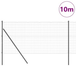 Clôture avec poteau Gris 1,2 x 10 m Acier et PVC 528503528503