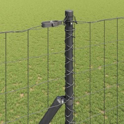 Clôture avec poteau Gris 1,5 x 10 m Acier et PVC 528506528506