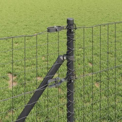 Clôture avec poteau Gris 0,4 x 25 m Acier et PVC 528507528507