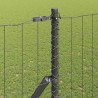 Clôture avec poteau Gris 1,6 x 10 m Acier et PVC 528508528508