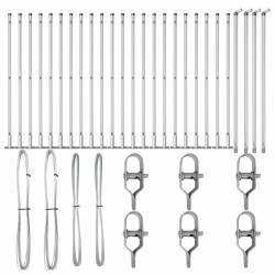 Poteau de clôture. 26 pcs Gris 3,2 x 3,2 x 50 cm 528517528517