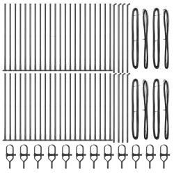 Poteau de clôture. 52 pcs Gris 3,2 x 3,2 x 110 cm 528522528522