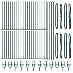 Poteau de clôture. 52 pcs Gris 3,2 x 3,2 x 70 cm 528534528534