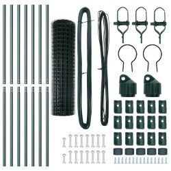 Clôture avec poteau Vert 1 x 10 m Acier 528595528595
