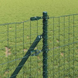 Clôture avec poteau Vert 0,8 x 25 m Acier et PVC 528596528596