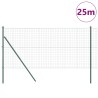 Clôture avec poteau Vert 1 x 25 m Acier et PVC 528599528599