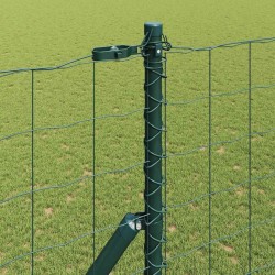 Clôture avec poteau Vert 1,6 x 10 m Acier et PVC 528603528603