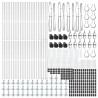 Poteau de clôture. 52 pcs Gris 3,2 x 3,2 x 130 cm 528607528607