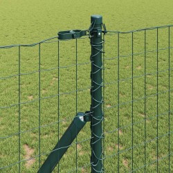 Clôture avec poteau Vert 1 x 10 m Acier et PVC 528609528609