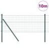 Clôture avec poteau Vert 0,4 x 10 m Acier et PVC 528611528611