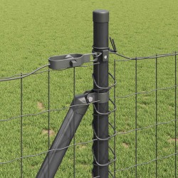 Clôture avec poteau Gris 0,8 x 10 m Acier et PVC 528615528615