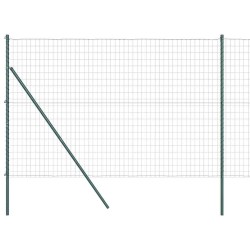 Clôture avec poteau Vert 1,5 x 10 m Acier et PVC 528630528630
