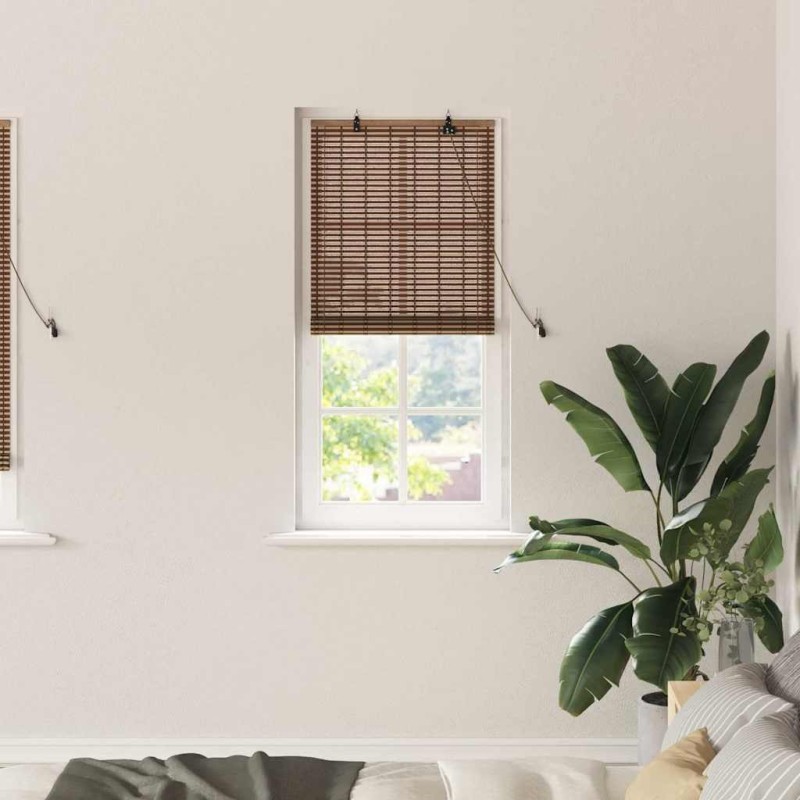 Store enrouleur avec des rideaux Marron 60 x 220 cm Bambou 528638528638