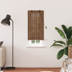 Store enrouleur avec des rideaux Marron 60 x 220 cm Bambou 528638528638