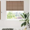 Store enrouleur avec des rideaux Marron 140 x 160 cm Bambou 528640528640